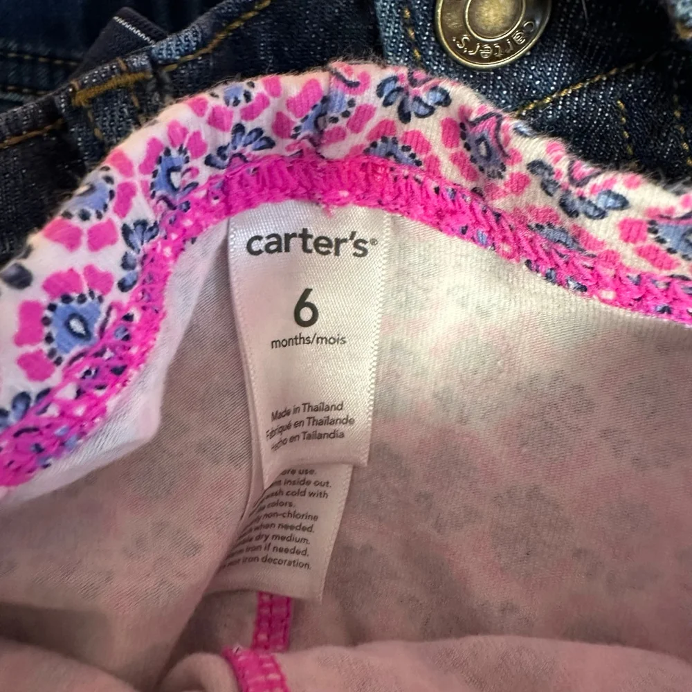 Lot of 5  Baby Girl Bottoms Bundle Casual Pants 6 Months Blue Beige Pink Jeans